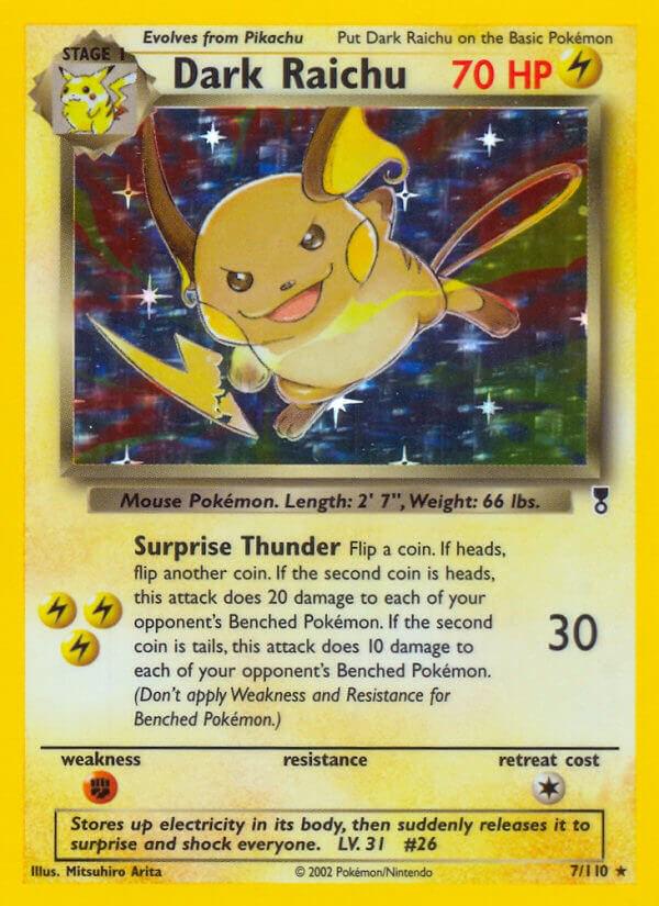 Dark Raichu [Holo] #7 Pokémon Card from Pokemon Legendary Collection Set 